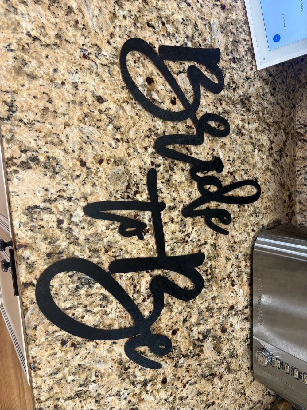 Black 'Bride 4 Life' Script Wall Decor - Unbranded